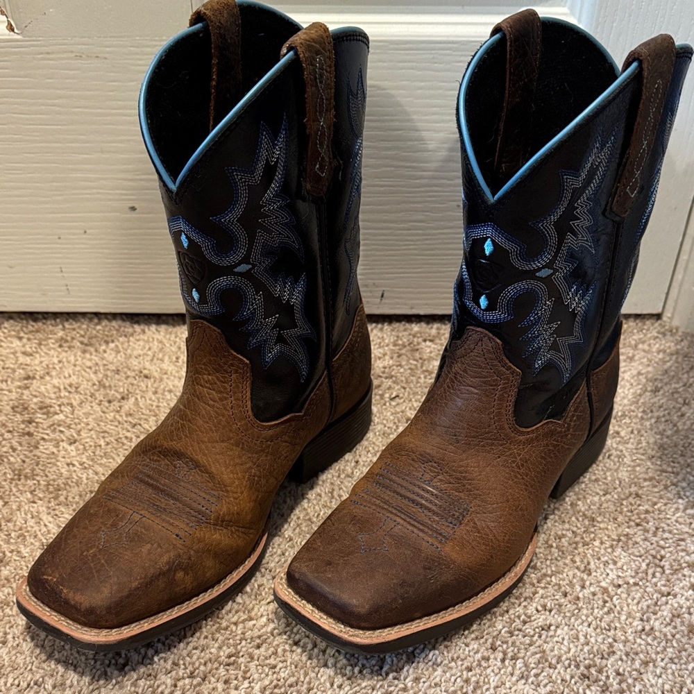 Brown and Black Western Boots